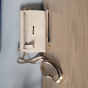Simply Noelle Crossbody Wallet Bag with Optional Wristlet Handle in Cream